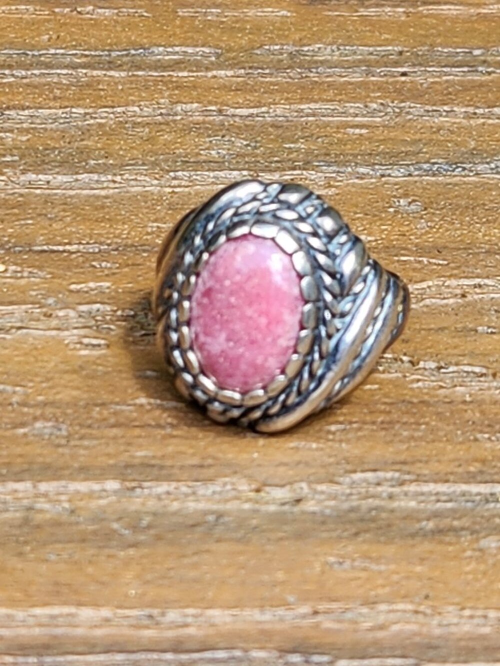 Carolyn Pollack Sterling Silver PINK RHODOCHROSITE STONE RING, size 8 - Picture 5 of 14